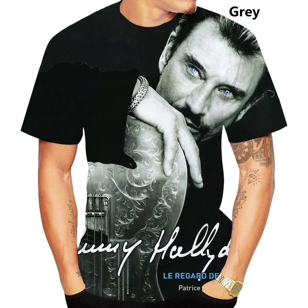 T-shirt 3D Rock Star Johnny Hallyday - Mode été hommes femmes - Zone shopping