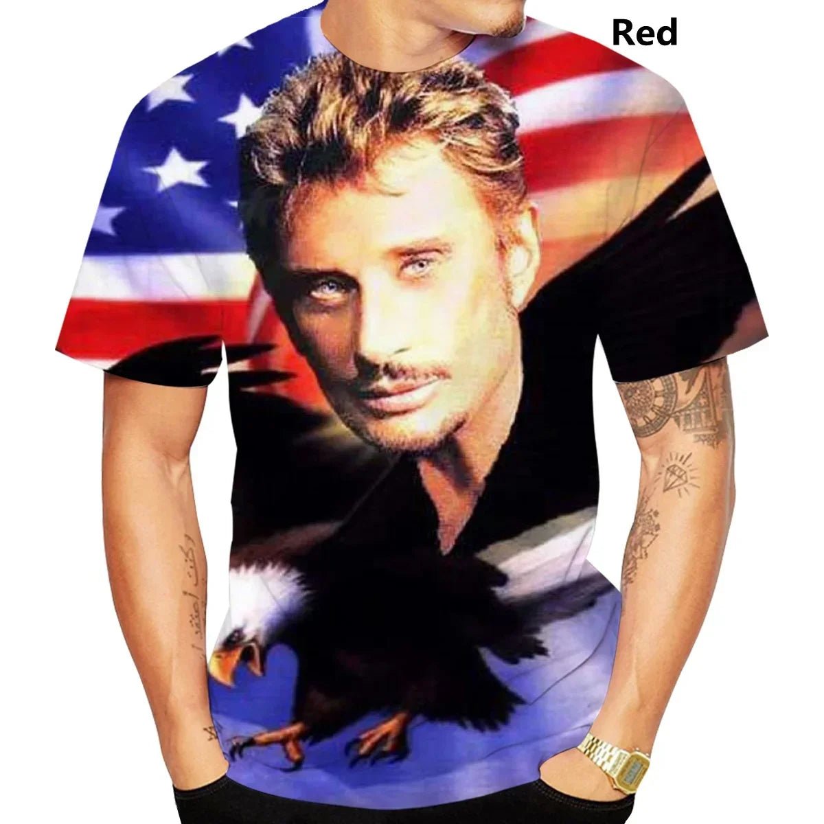 T-shirt 3D Rock Star Johnny Hallyday - Mode été hommes femmes - Zone shopping