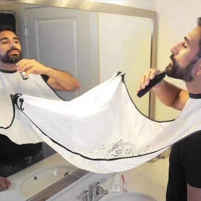 Tablier de rasage pour homme, receveur de barbe, Cape de soins, bavoir pour le visage, cheveux rasés, bavoirs pour adultes, rasoir de nettoyage, coiffeur, cadeau pour homme, tablier propre - Zone shopping