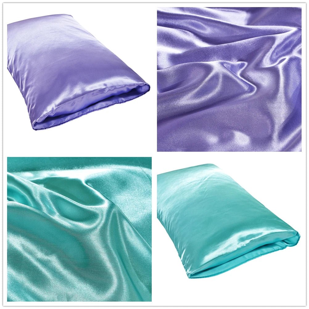 Taie d'oreiller en satin de soie Queen - Housse lisse 1 pièce - Zone shopping