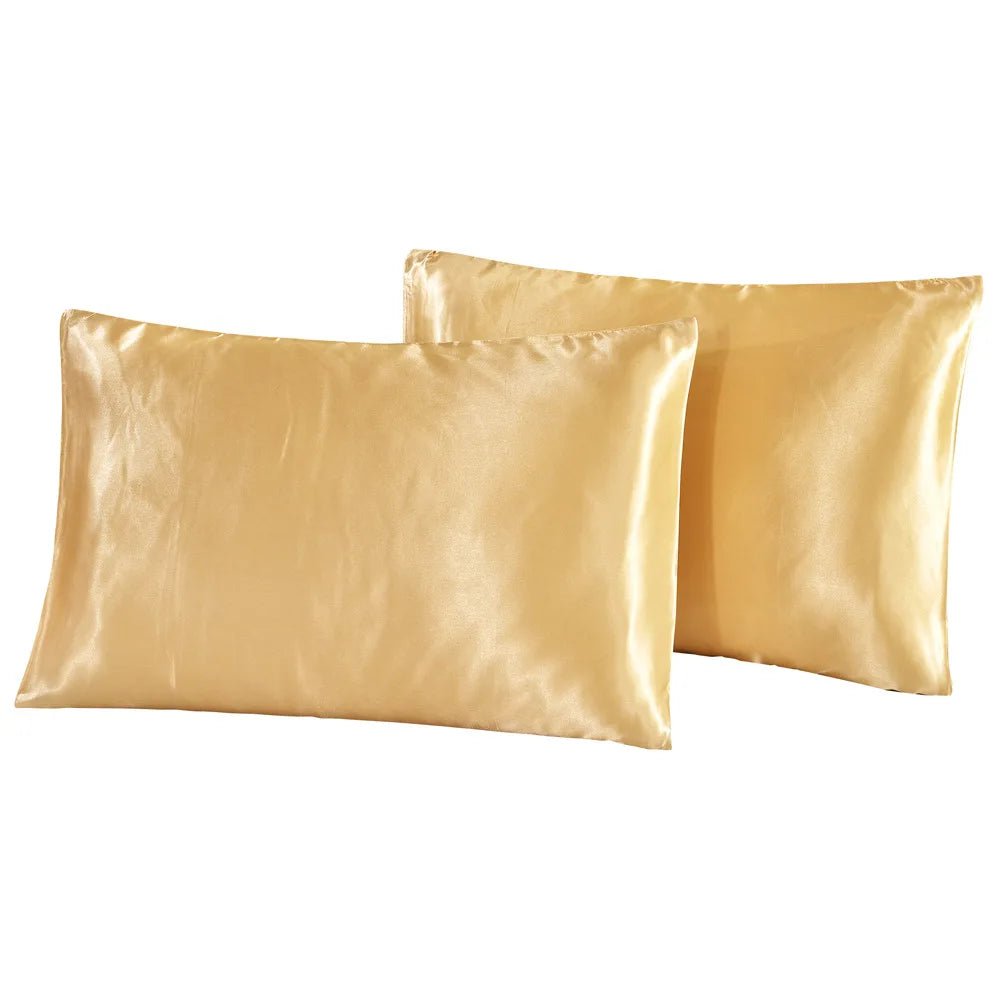 Taie d'oreiller en satin de soie Queen - Housse lisse 1 pièce - Zone shopping