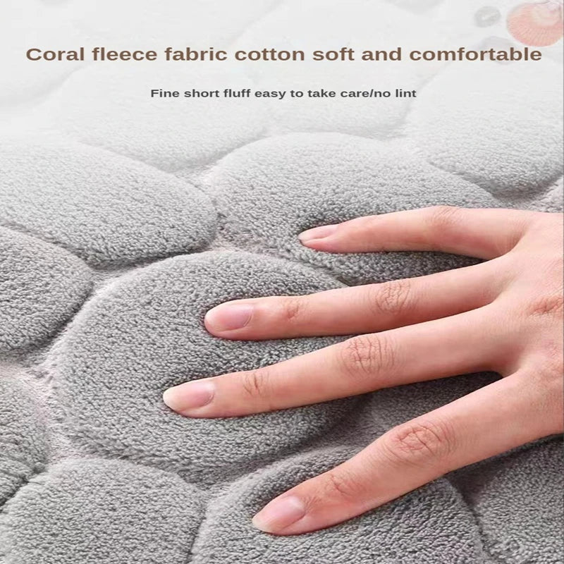Tapis de salle de bain antidérapant 3D, pavé en relief, paillasson absorbant, tapis de sol de porte, lavable en Machine, séchage rapide - Zone shopping