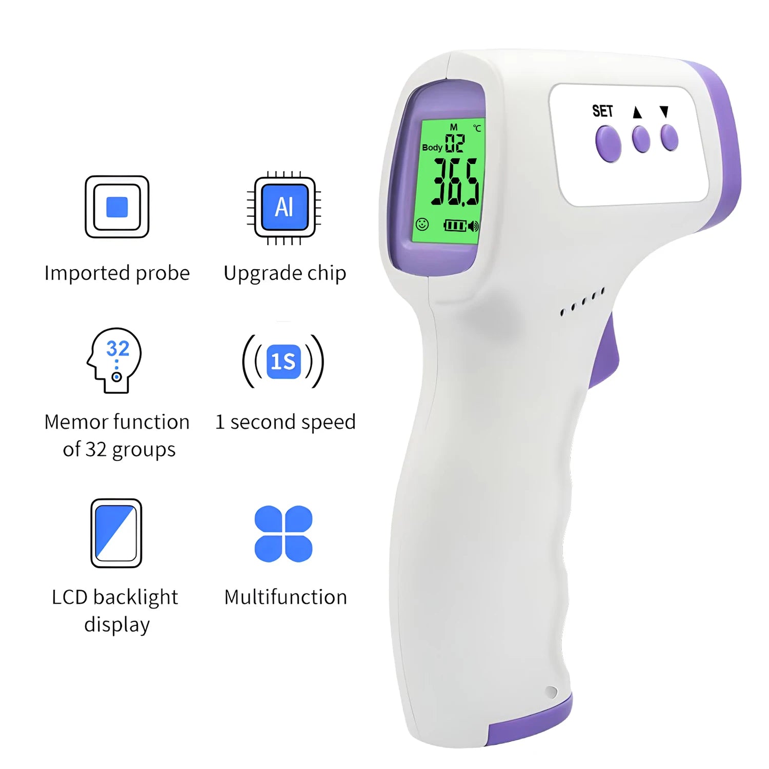 Thermomètre infrarouge numérique frontal sans contact - Therye.com - Zone shopping