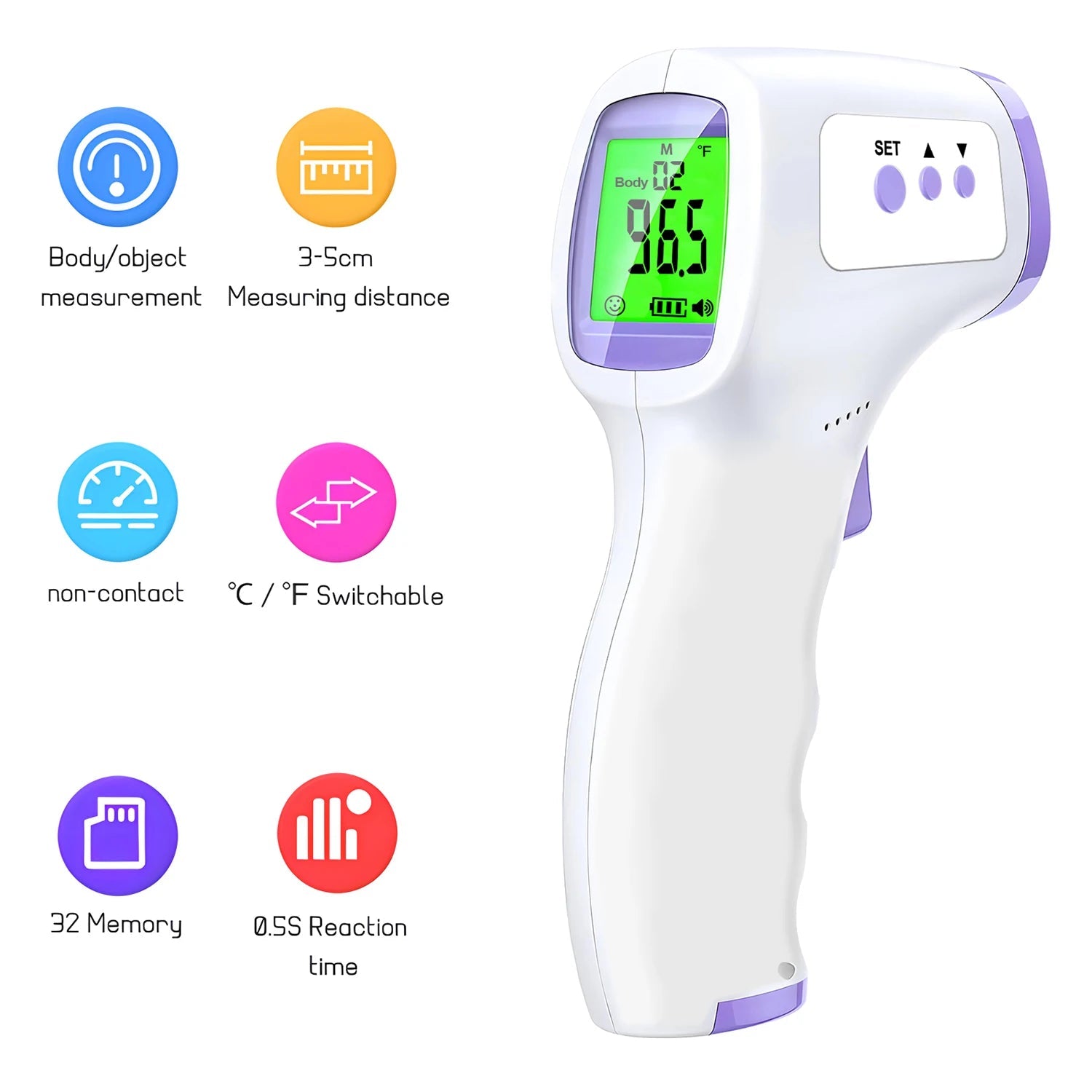 Thermomètre infrarouge numérique frontal sans contact - Therye.com - Zone shopping