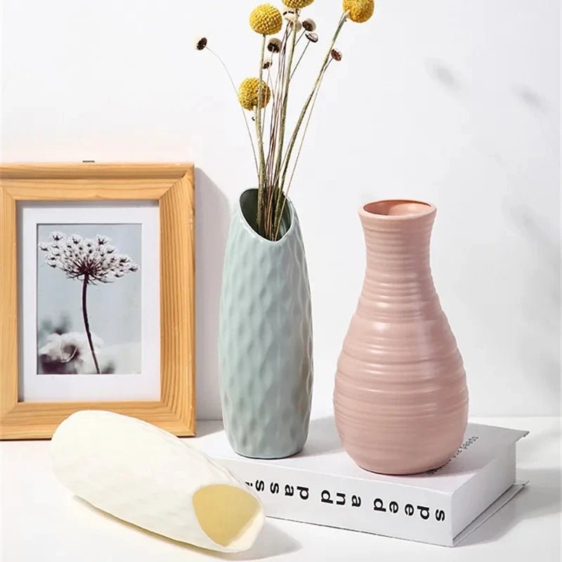 Vase en plastique nordique simple pour fleurs - Décor moderne 1pc - Zone shopping