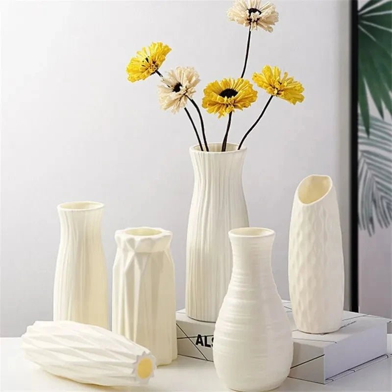 Vase en plastique nordique simple pour fleurs - Décor moderne 1pc - Zone shopping