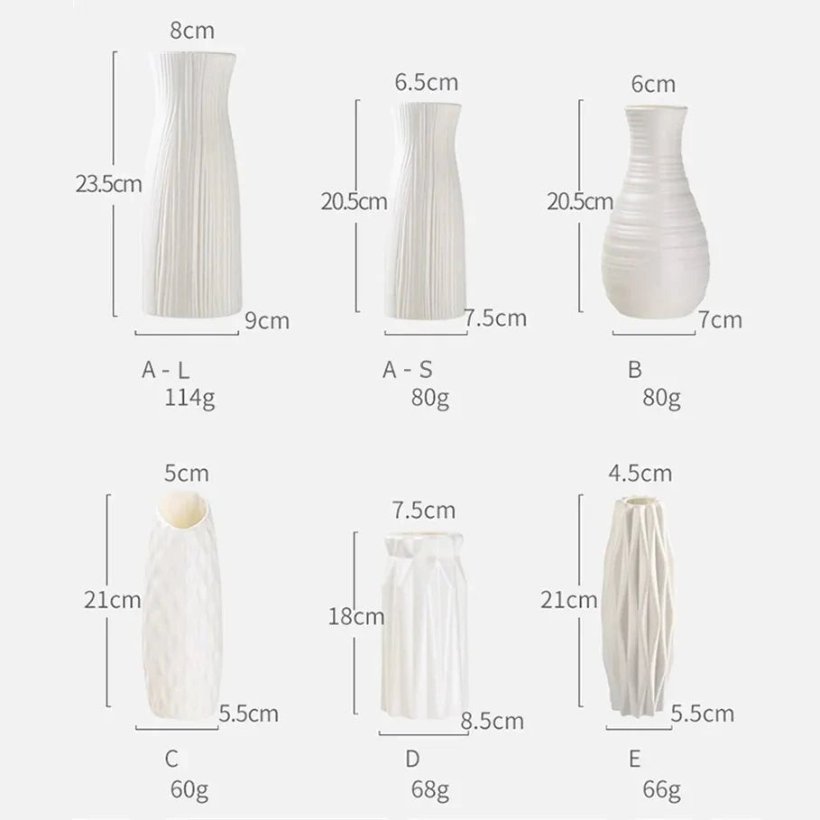 Vase en plastique nordique simple pour fleurs - Décor moderne 1pc - Zone shopping