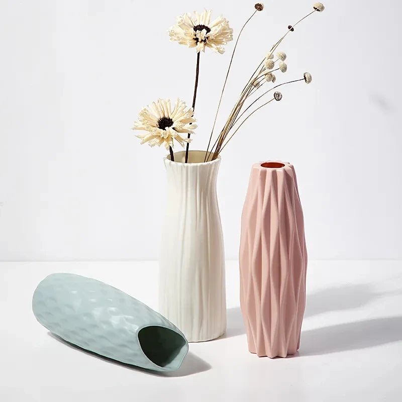 Vase en plastique nordique simple pour fleurs - Décor moderne 1pc - Zone shopping