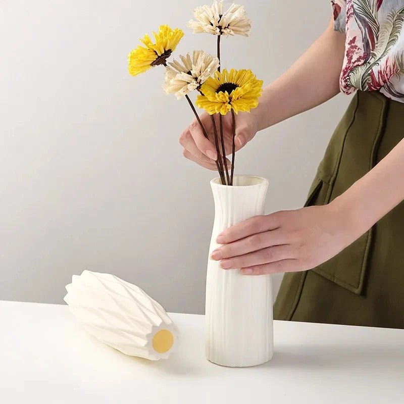Vase en plastique nordique simple pour fleurs - Décor moderne 1pc - Zone shopping