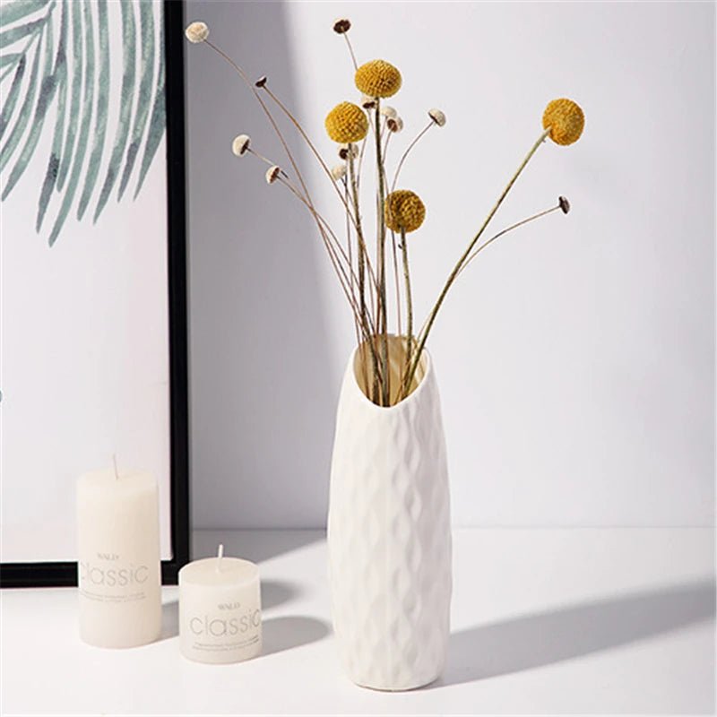 Vase en plastique nordique simple pour fleurs - Décor moderne 1pc - Zone shopping