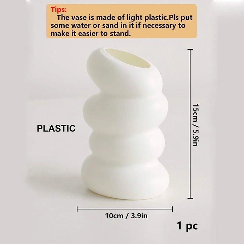 Vase en spirale blanc 1/2 pièces - Décoration nordique créative - Zone shopping