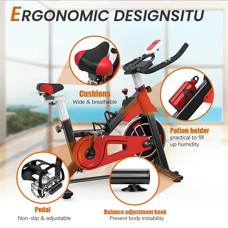 Vélo d'exercice silencieux avec moniteur LCD - 120kg, fitness à domicile - Zone shopping
