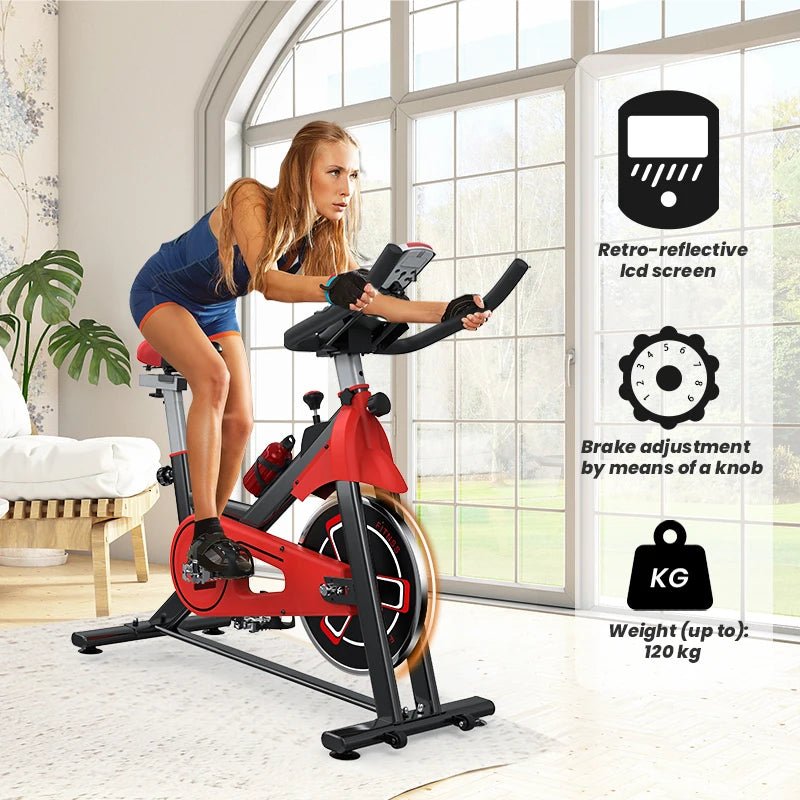 Vélo d'exercice silencieux avec moniteur LCD - 120kg, fitness à domicile - Zone shopping