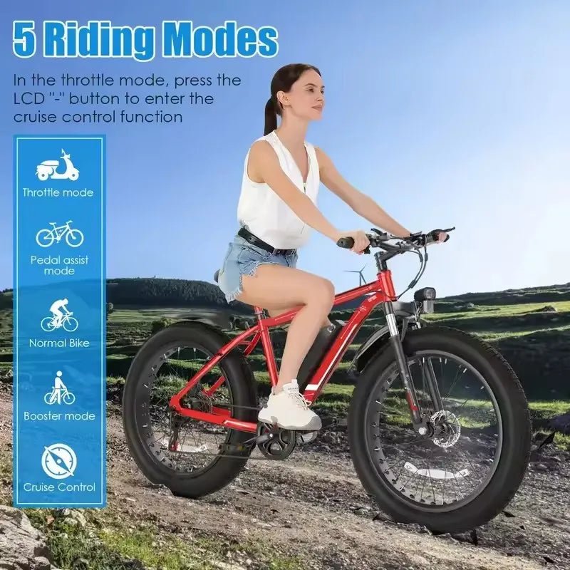 Vélo Électrique CF26 1000W, 25 km/h, 48V, Autonomie 80 km - Zone shopping