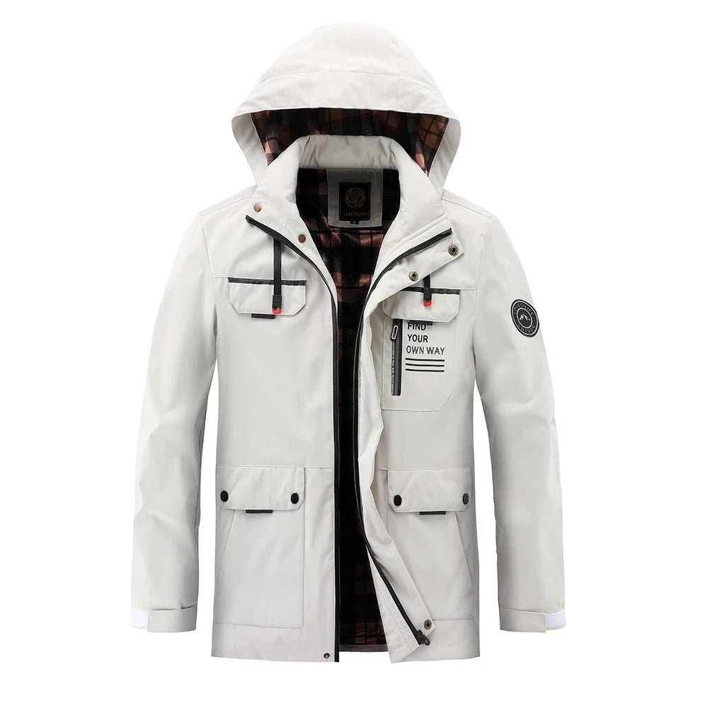 Veste à capuche imperméable homme, manteau d'hiver décontracté - Zone shopping