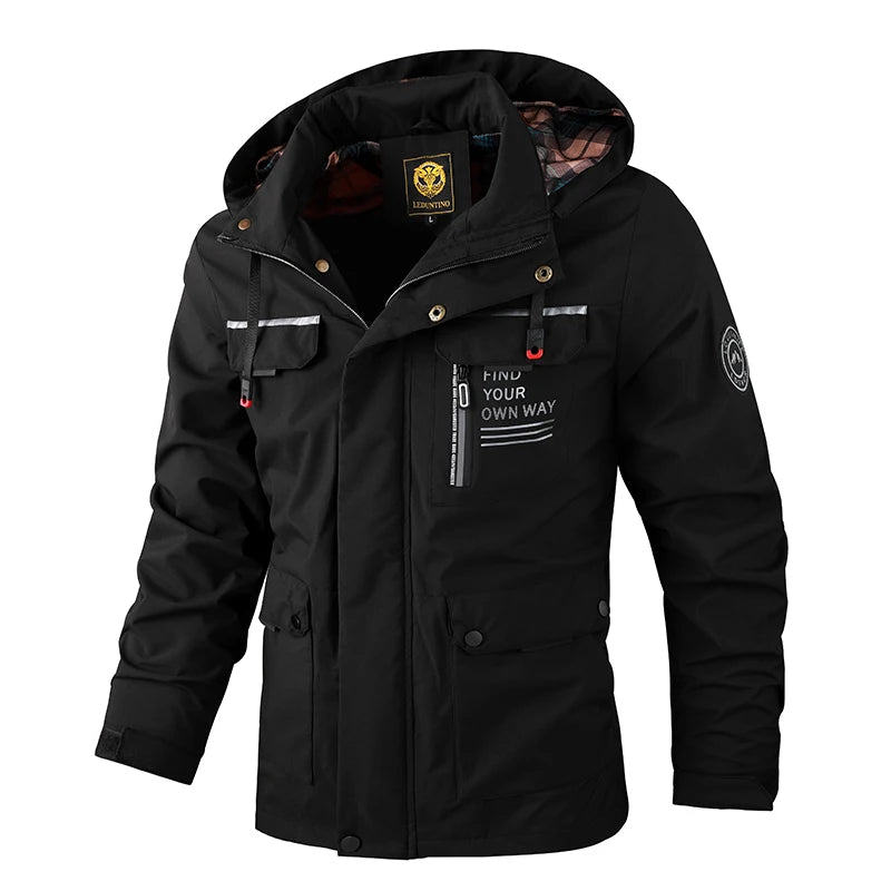 Veste à capuche imperméable homme, manteau d'hiver décontracté - Zone shopping