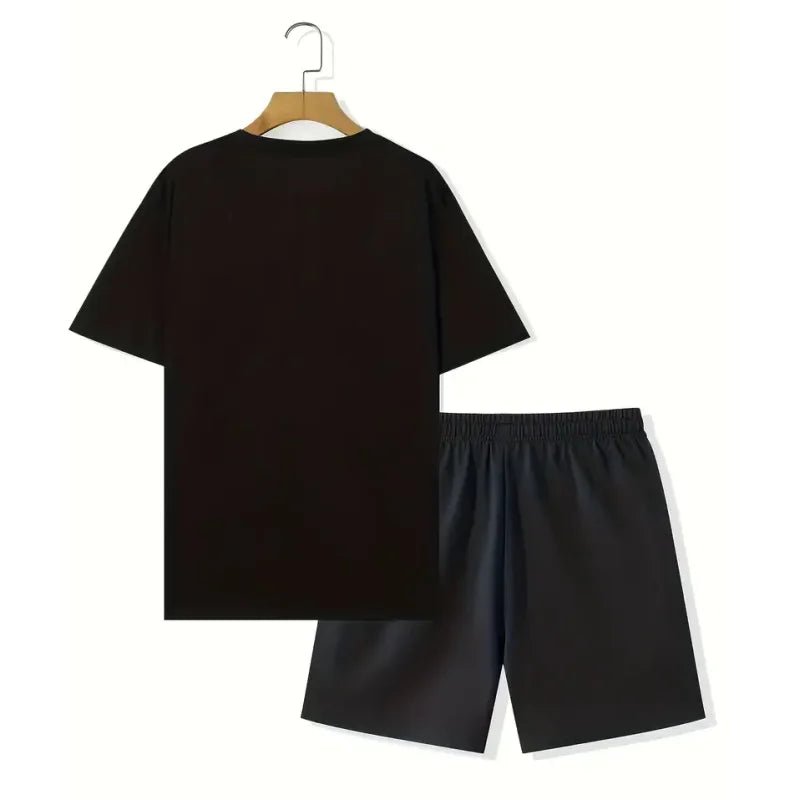 Vêtements de sport d'été hommes : T-shirt, short, costume 2 pièces - Zone shopping