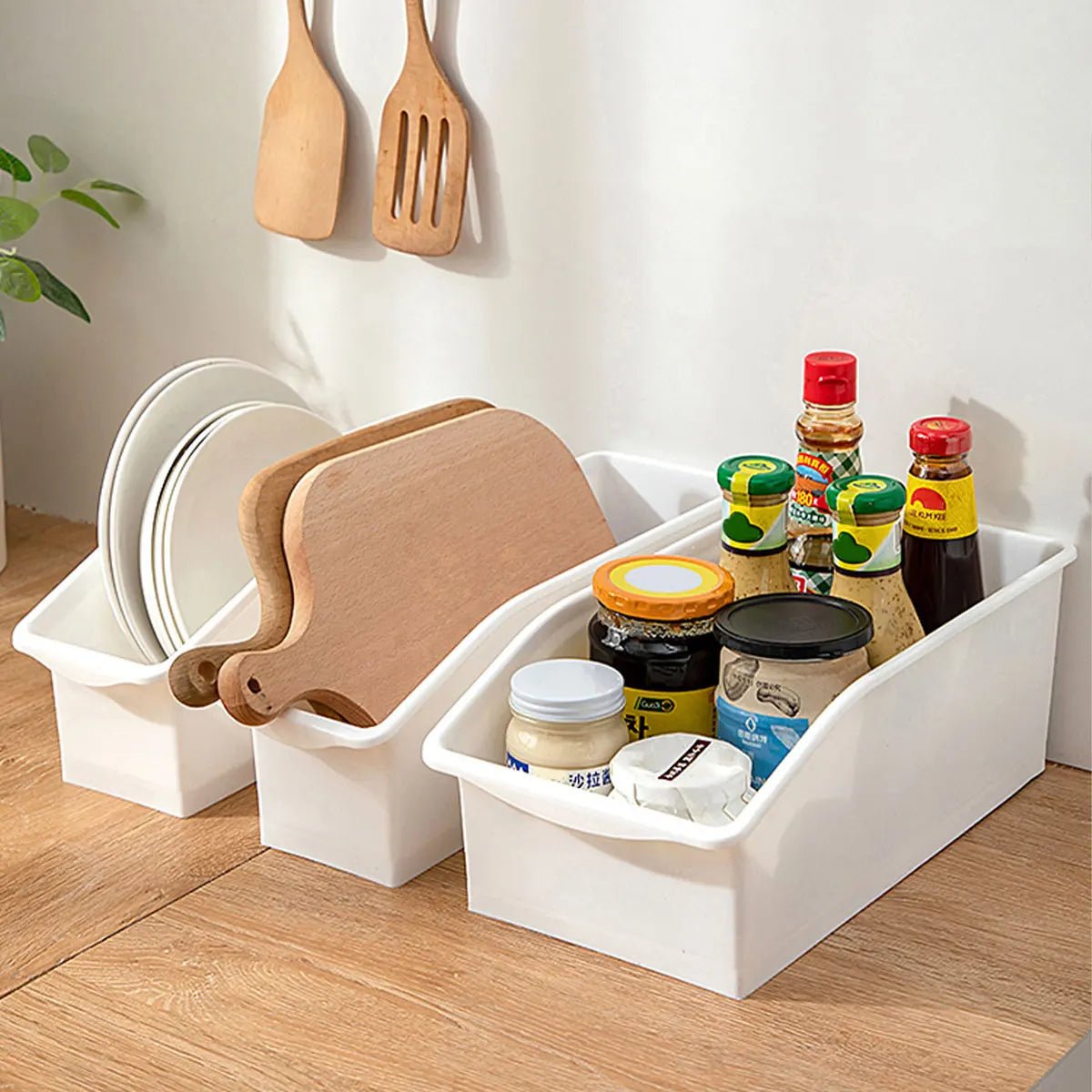 WORTHBUY Boîte de rangement en plastique à roulettes pour réfrigérateur, armoire de collation de bureau de cuisine, soleil, mallette de rangement officielle - Zone shopping